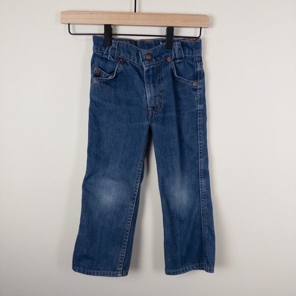 Vintage 70s 80s Levi's Orange Tab Bootcut Denim Jeans Made in USA Kids Sz 5 - Picture 1 of 16